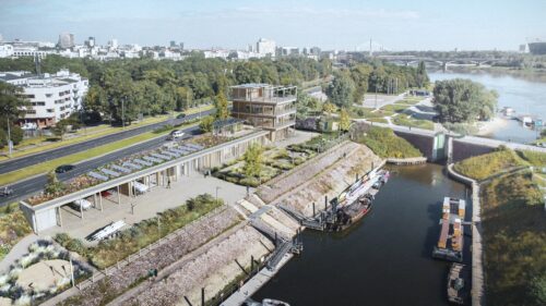 Wizualizacja bosmanatu w Porcie Czerniakowskim