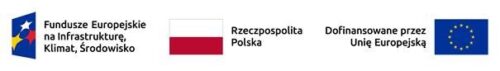 Logo Fundusze UE, flaga Polski i UE