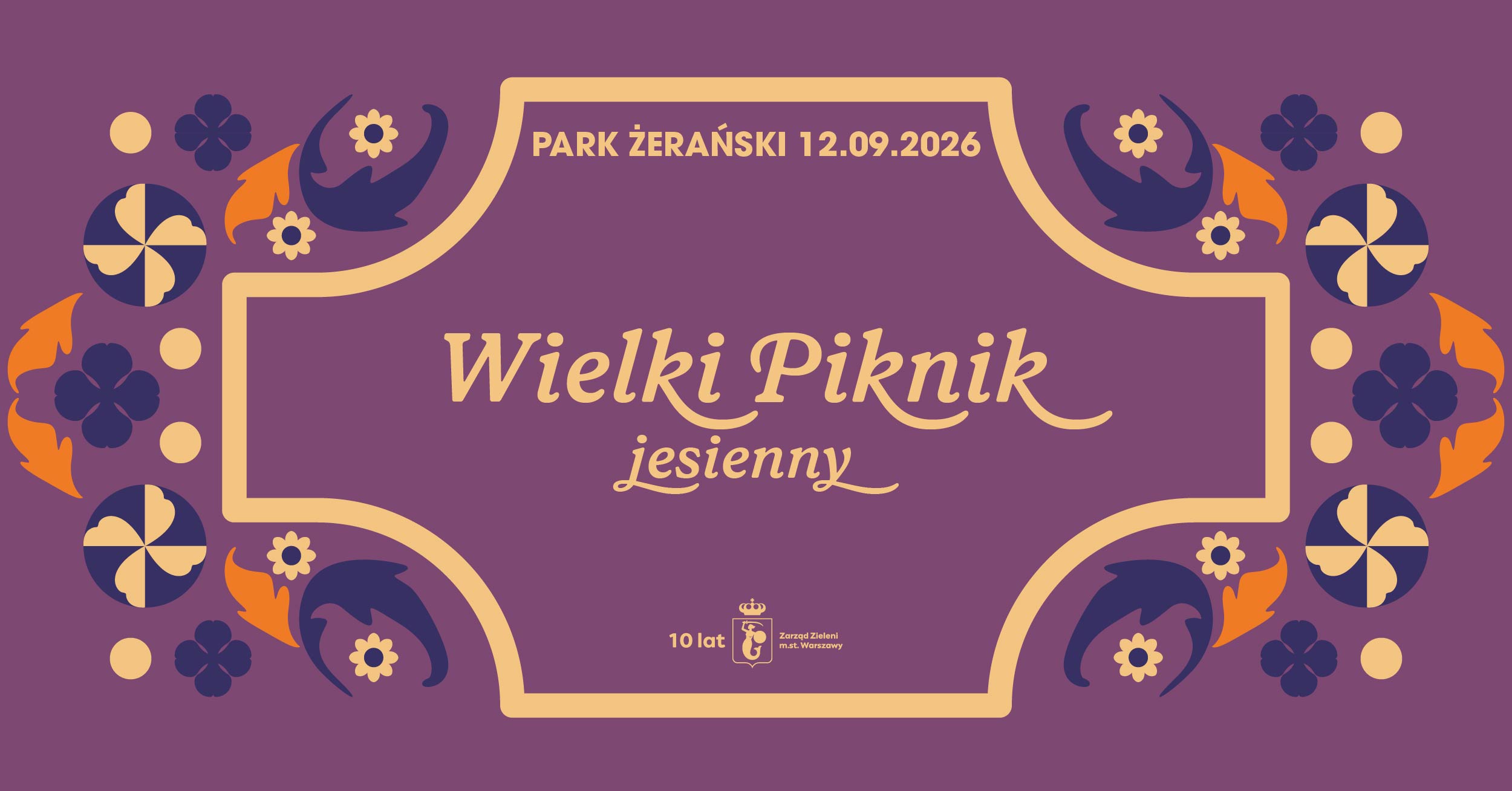 Grafika z napisem: Wielki Piknik jesienny, Park Żerański 12.09.2026